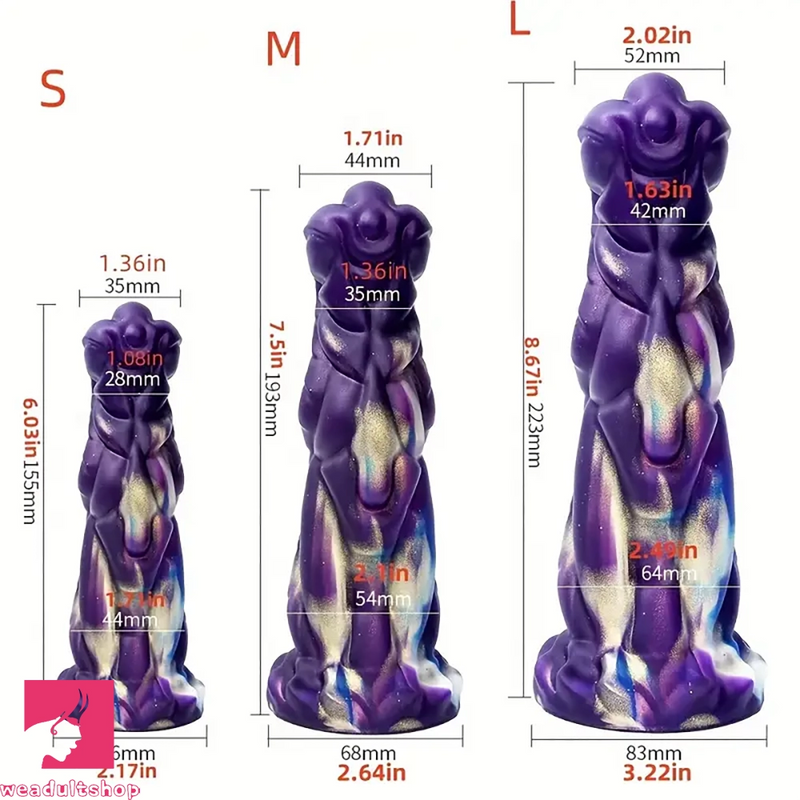 6.03in 7.5in 8.67in Ass Stuffed Monster Fantasy Silicone Penis Dildo