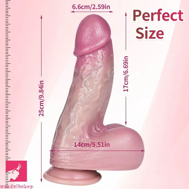 9.84in Realistic Large Soft Liquid Silicone Skin-Feeling Texture Dildo