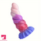 6.69in Fantasy Rainbow Silicone Curved Anal Plug Adult Sex Dildo