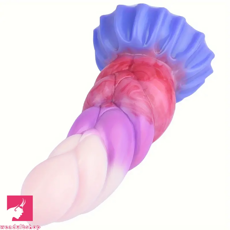 6.69in Fantasy Rainbow Silicone Curved Anal Plug Adult Sex Dildo