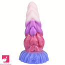 6.69in Fantasy Rainbow Silicone Curved Anal Plug Adult Sex Dildo