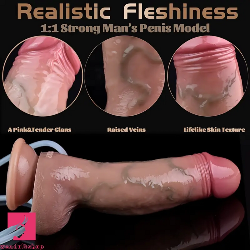 7.48in Realistic Silicone Soft Squirting Adult Dildo With Suction Cup