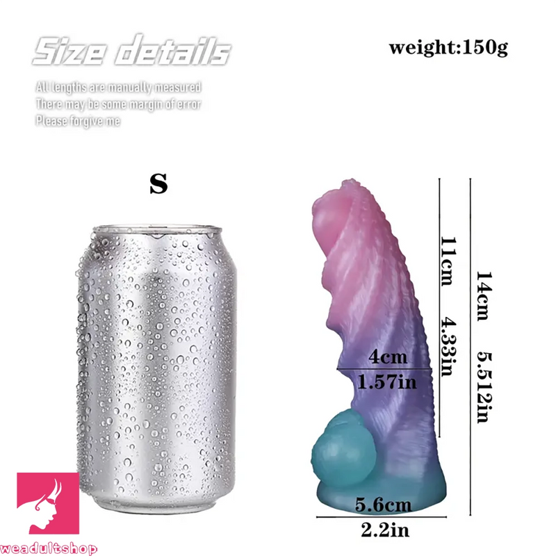 5.51in 7.4in Realistic Silicone G-Spot Monster Cock Odd Dildo With Balls