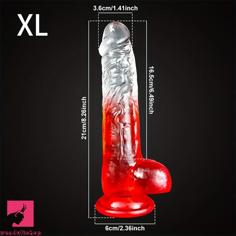 7.48in 8.26in Transparent Realistic PVC Dildo For Women Men Orgasm