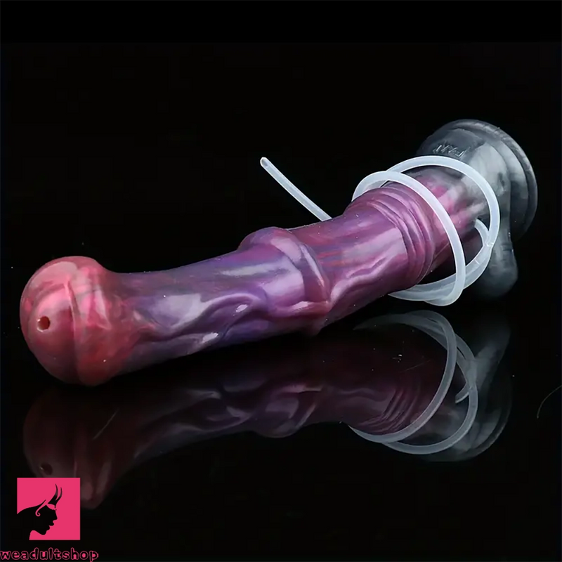 12.2in Silicone Huge Fantasy Purple Horse Squirting Soft Dildo