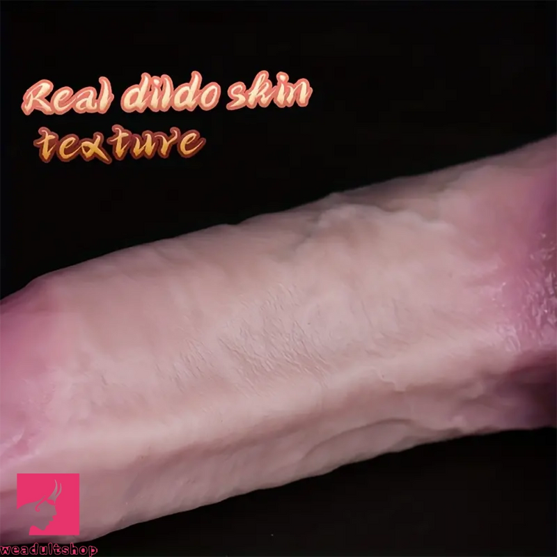 8.66in Curved Upwards Silicone Double Layer Soft Lifelike Cock Dildo