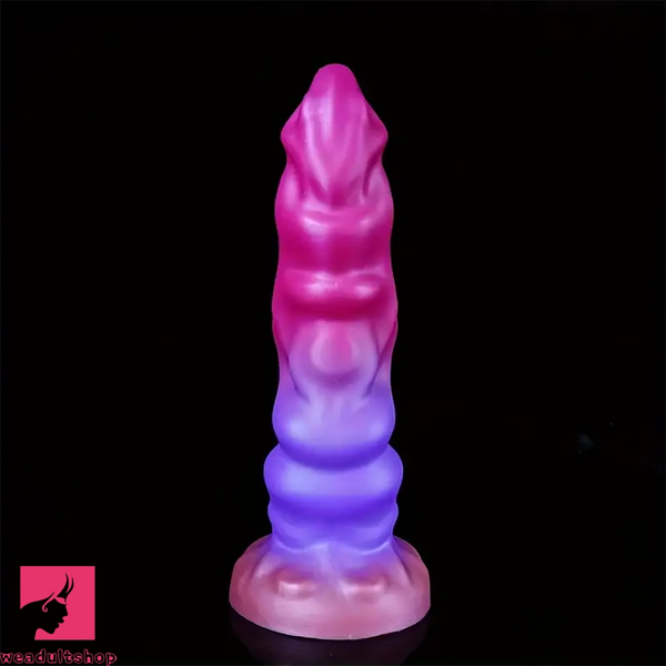 9.21in Colorful Soft Shaped Liquid Silicone Monster Odd Cock Dildo