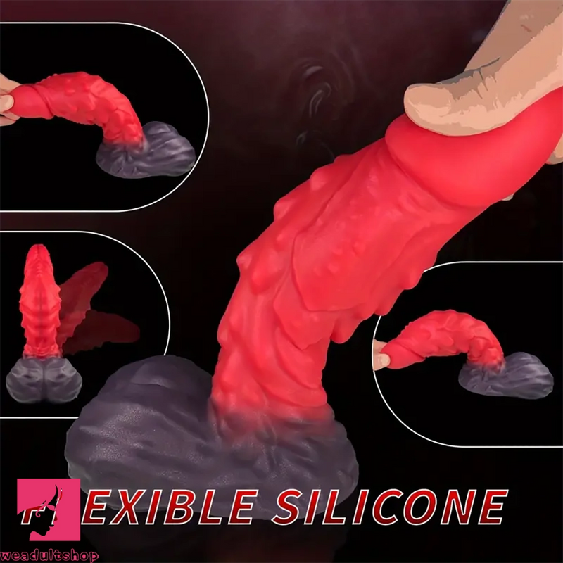 8.66in Dragon Spiked Scale Soft Silicone Big Dildo Female Adult Toy