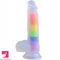 8.46in Silicone Rainbow Soft Realistic Big Crystal Clear Jelly Pleasure Dildo