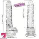 7.5in Clear Realistic Suction Cup Anal Dildo For G-spot Prostate Sex