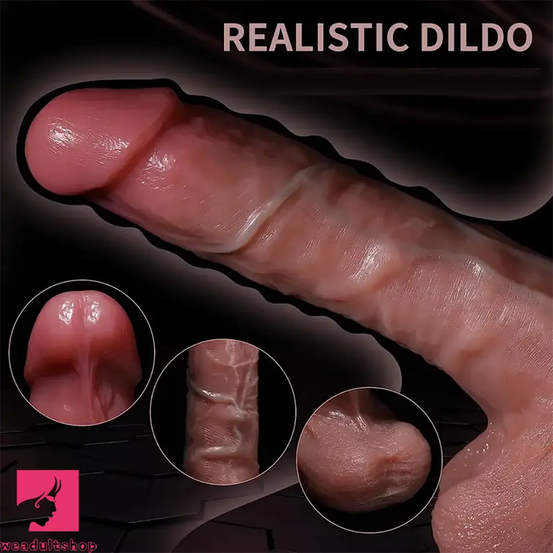 9.1in Silicone Soft Lifelike Dildo For Hands-Free Sex With Suction Cup