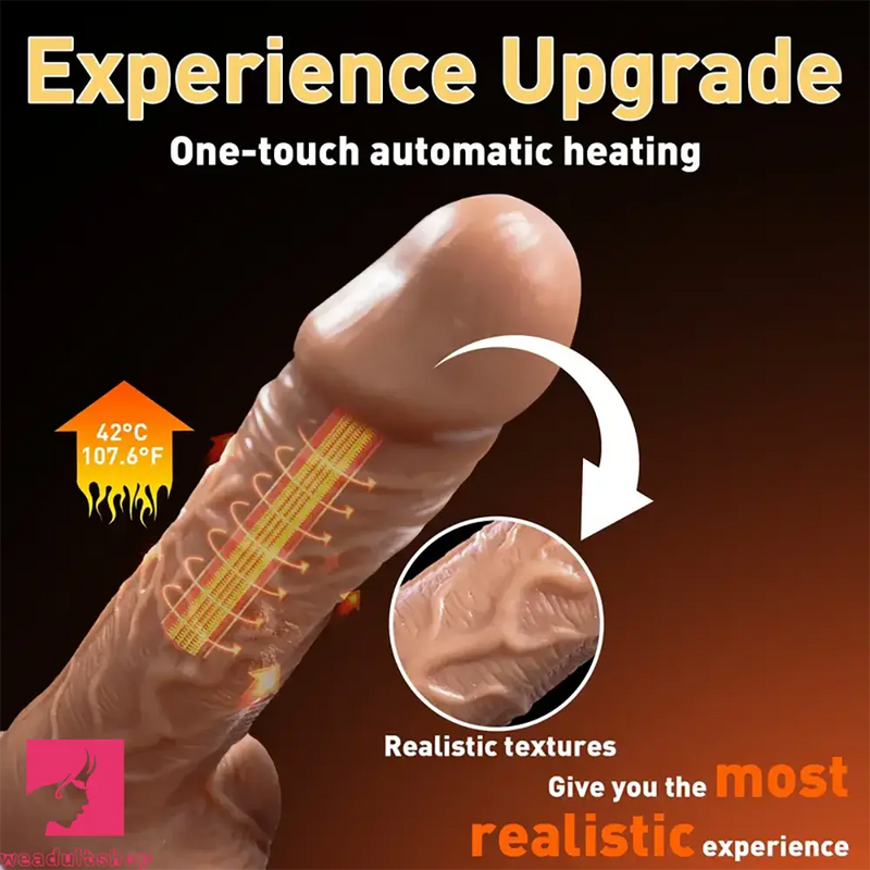 7.67in Swing Thrusting Heating Lifelike Silicone Soft Auto Dildo