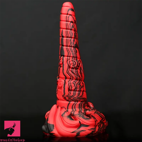 9.64in Large Silicone Unisex Red Tapered Soft Odd Anal Plug Dildo