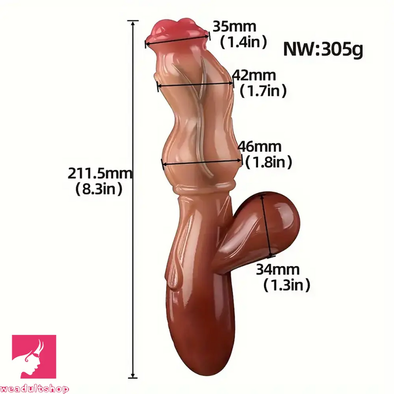 8.3in Liquid Silicone Soft Odd Big Penis Dildo For Adult Sex Toy