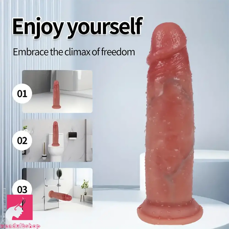 7.87in Soft Silicone Dildo With Sliding Skin For G-spot Vaginal Anal Love