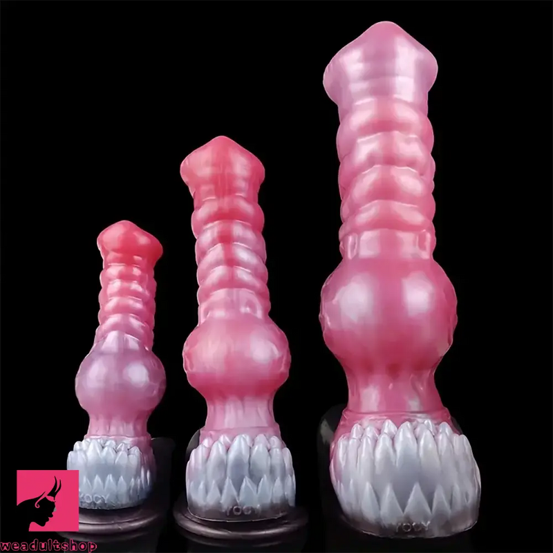 8.26in 10.23in 13.18in Horse Cock Knot Silicone Soft Animal Clit Dildo