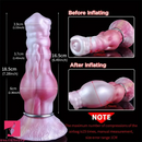 7.28in Fantasy Silicone Soft Dog Knot Big Prostate Cock Inflatable Dildo