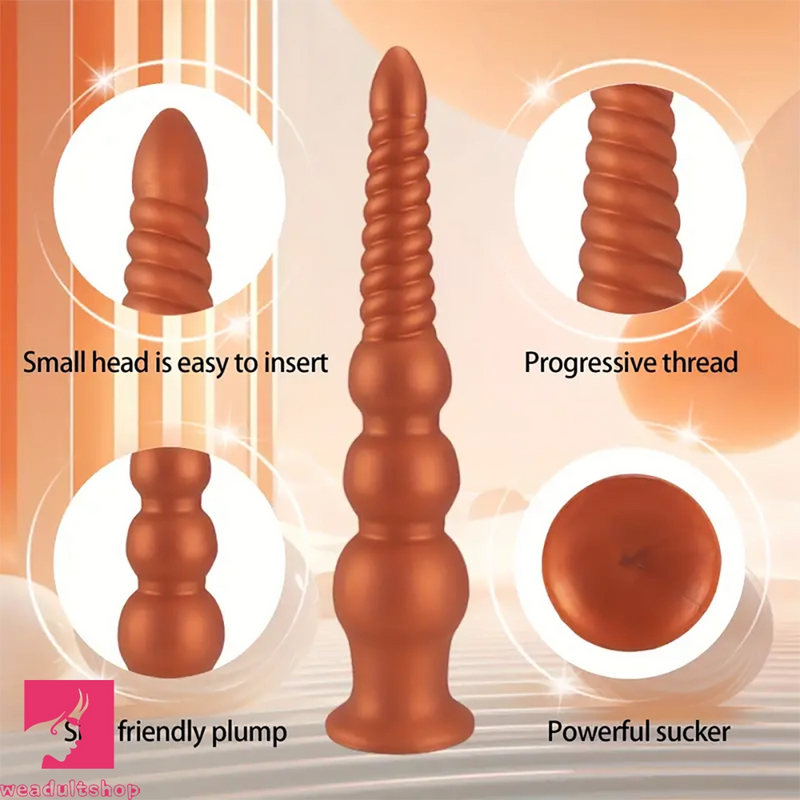 9.45in 11.4in 13.2in Big Silicone Soft Anal Plug Dildo With Butt Beads