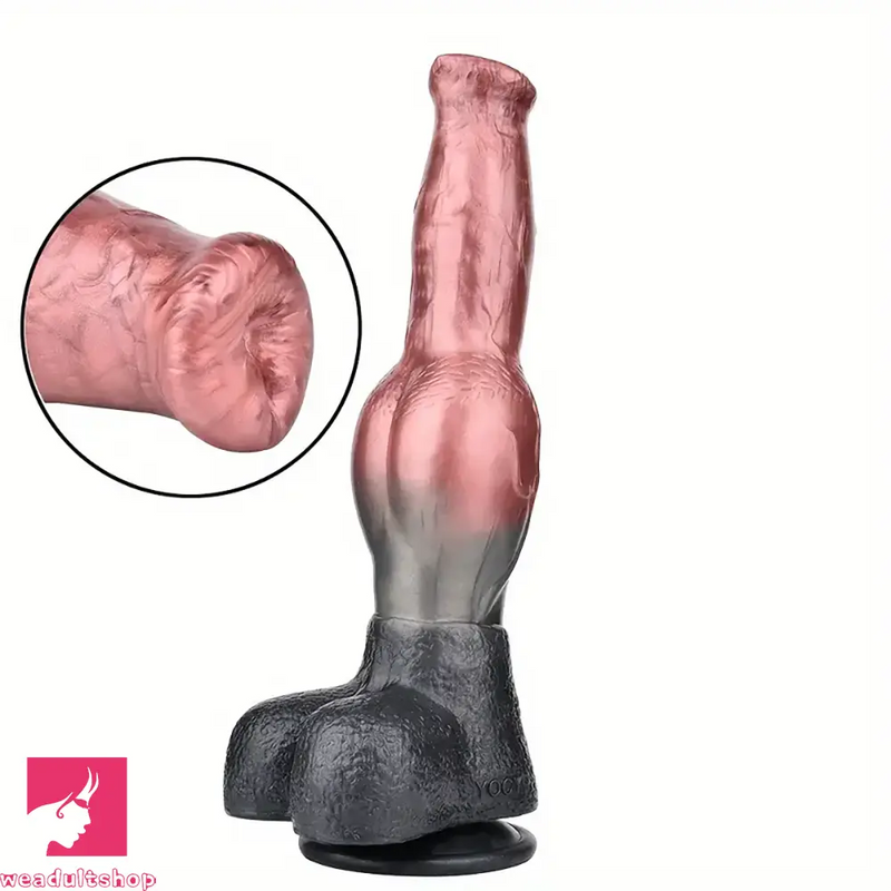 10.82in Liquid Silicone Soft Dog Knot Monster Female Male Dildo