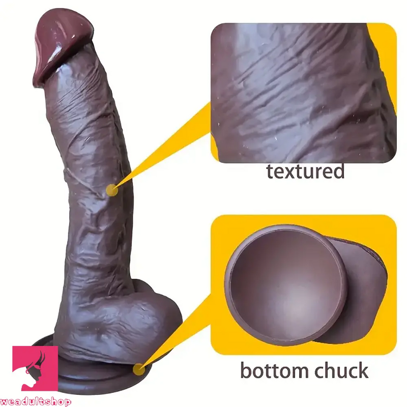 9.84in Soft Silicone Lifelike Big Ebony Dildo For Prostate Training