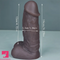 6.29in 6.69in 7.48in Realistic Soft Silicone Fat Ebony Dildo For Sex Love