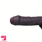 7.87in Ebony Real Uncut Silicone Soft G Spot Dildo For Hands-Free