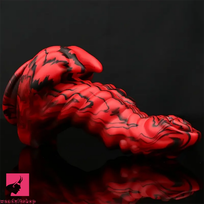 9.05in Silicone Soft Red Black Big Monster Dildo For Prostate Orgasm