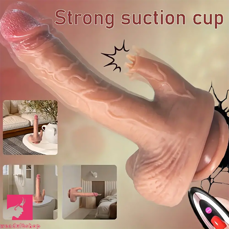 9in Real Thrusting Intense Vibrating Heating Auto Silicone Dildo