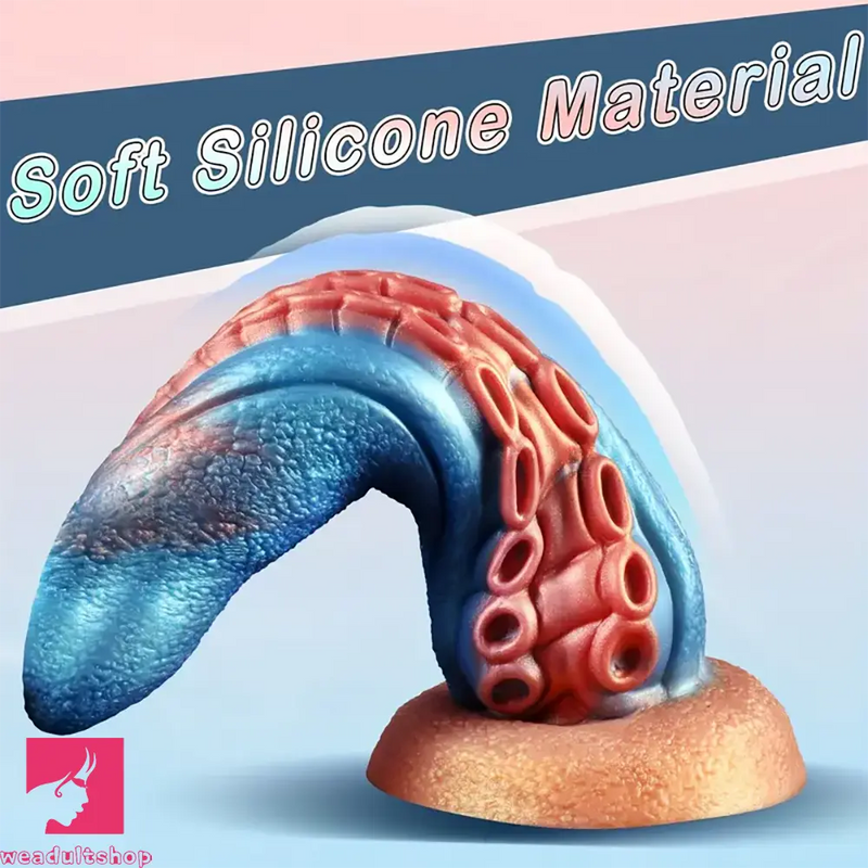 7.8in Soft Silicone Octopus Tentacle Suction Cup Dildo For G-Spot Sex