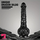 9in Dragon Big Black Fantasy Penis Scales Spiked Silicone Soft Dildo