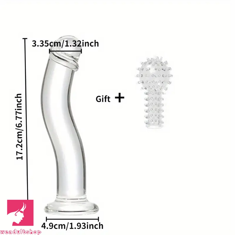 6.77in Transparent Glass Realistic Companion Dildo For Adult Love