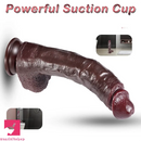 10.6in Realistic Liquid Silicone Movable Sliding Foreskin Flexible Dildo