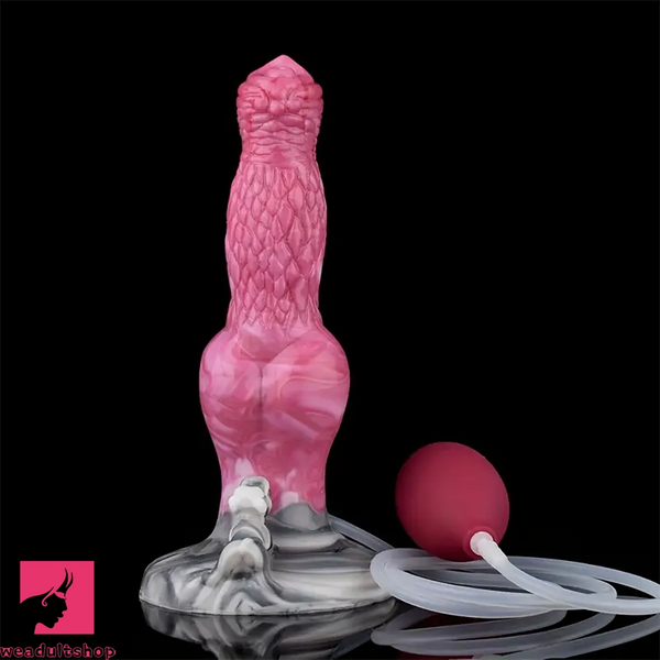 8.86in Silicone Animal Spray Water Dog Knot Cock Ejaculating Dildo