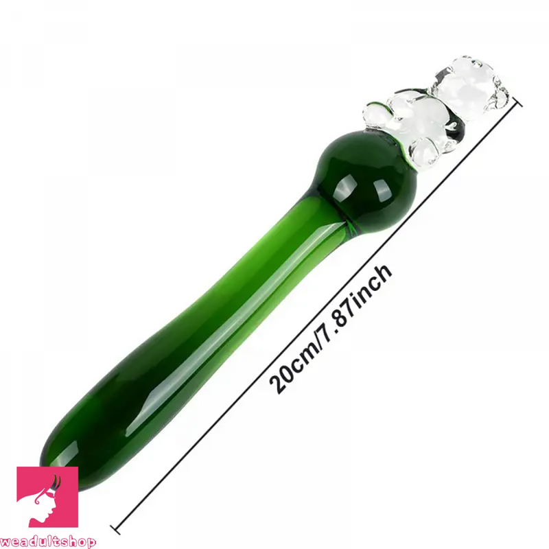 7.87in Cartoon Bear Series Glass Fantasy Cute Massage Useful Dildo