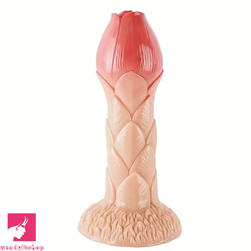 7.87in Realistic Sucker Shaped Flower Bud Dildo For Vagina Fucking