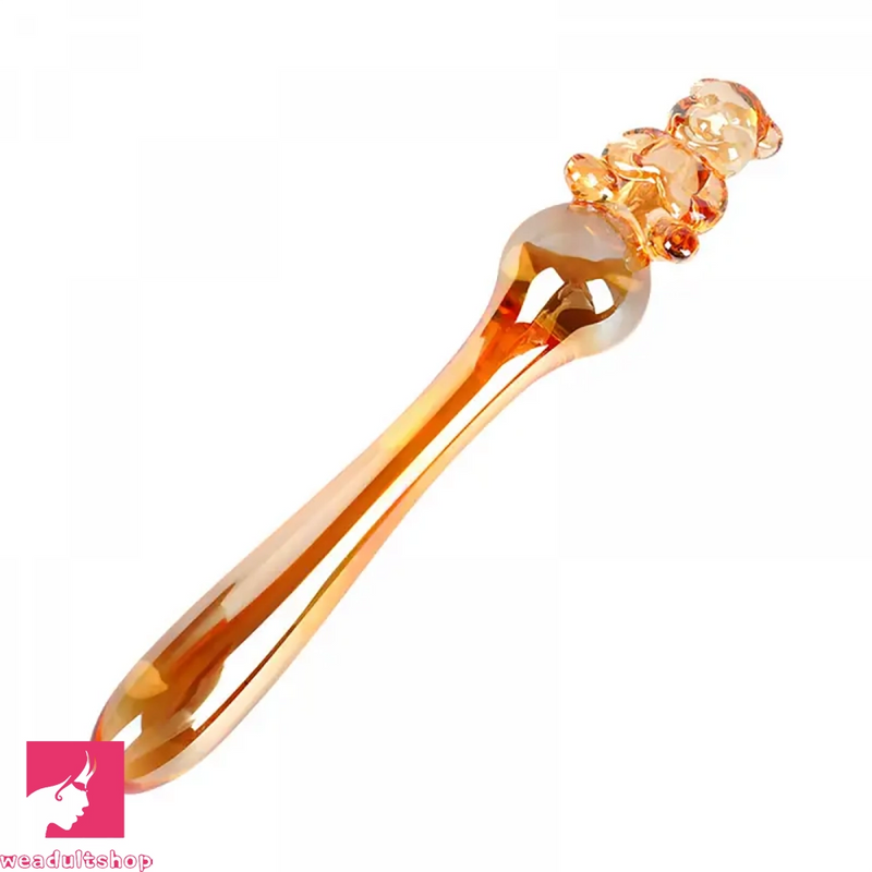 7.87in Cartoon Bear Series Glass Fantasy Cute Massage Useful Dildo