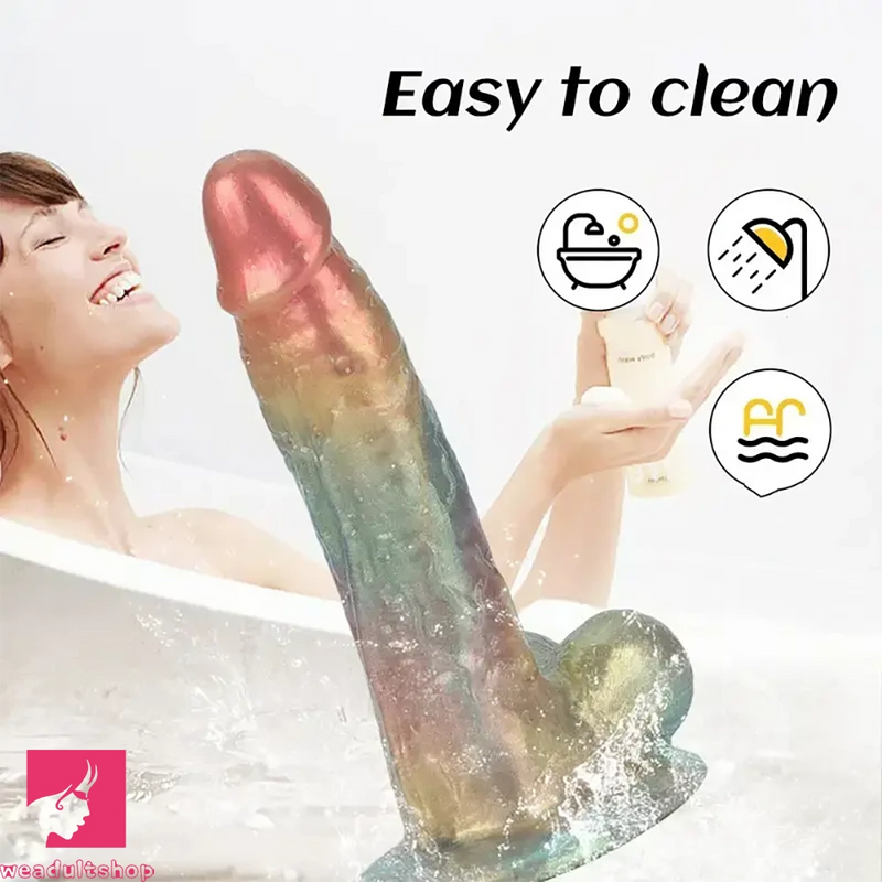 6.88in Realistic Flexible Liquid Silicone Cock Dildo With Suction Cup