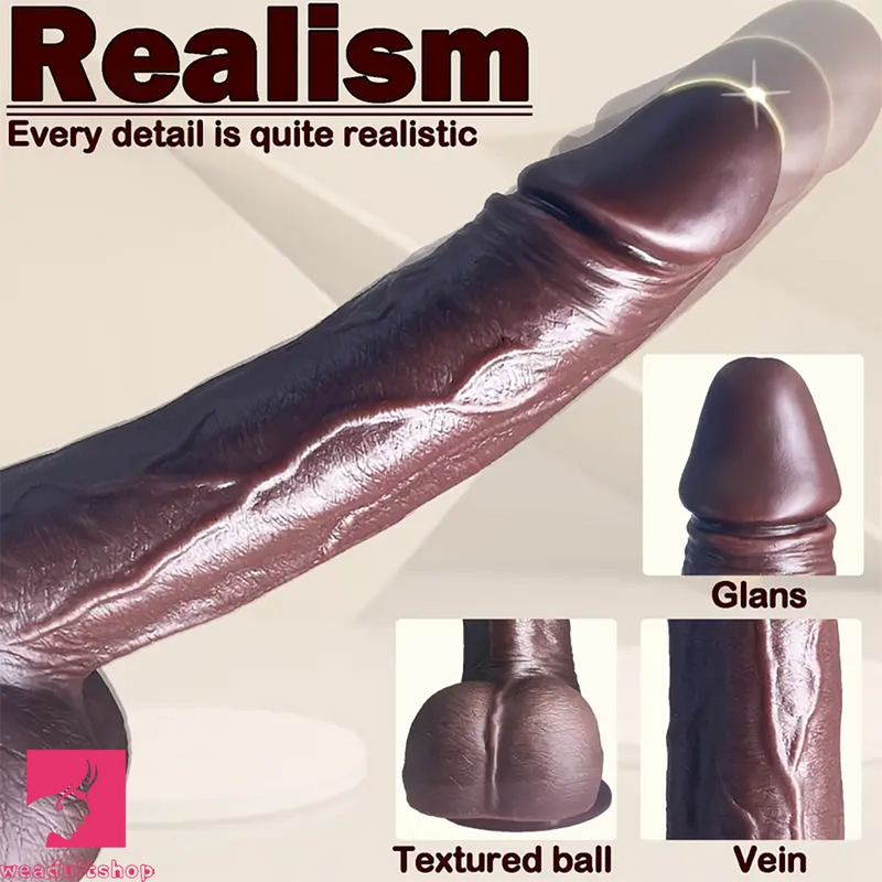 8.66in Telescopic Vibrating Heating Rotation Realistic Soft Cock Dildo