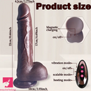 8.66in Telescopic Vibrating Heating Rotation Realistic Soft Cock Dildo