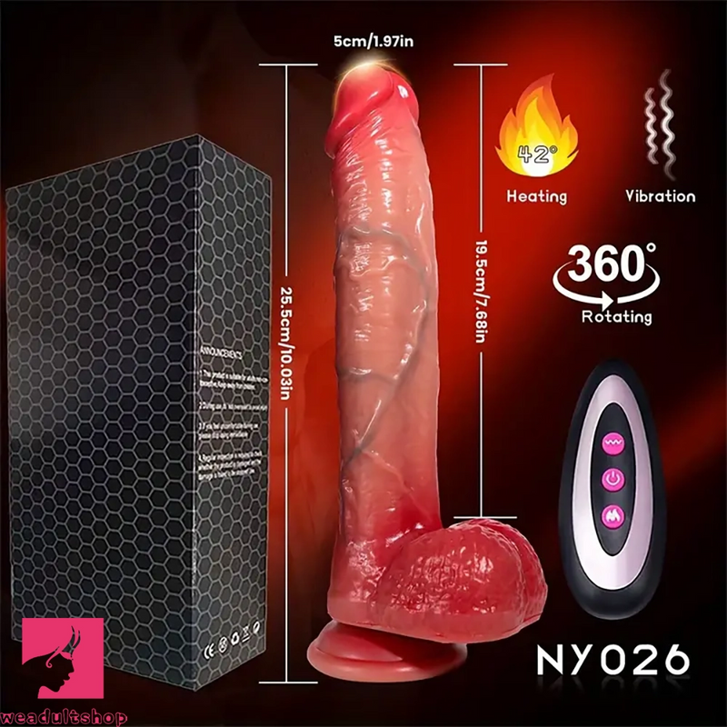 10.03in Rotation Vibrating Heating Large Lifelike Automatic Cock Dildo