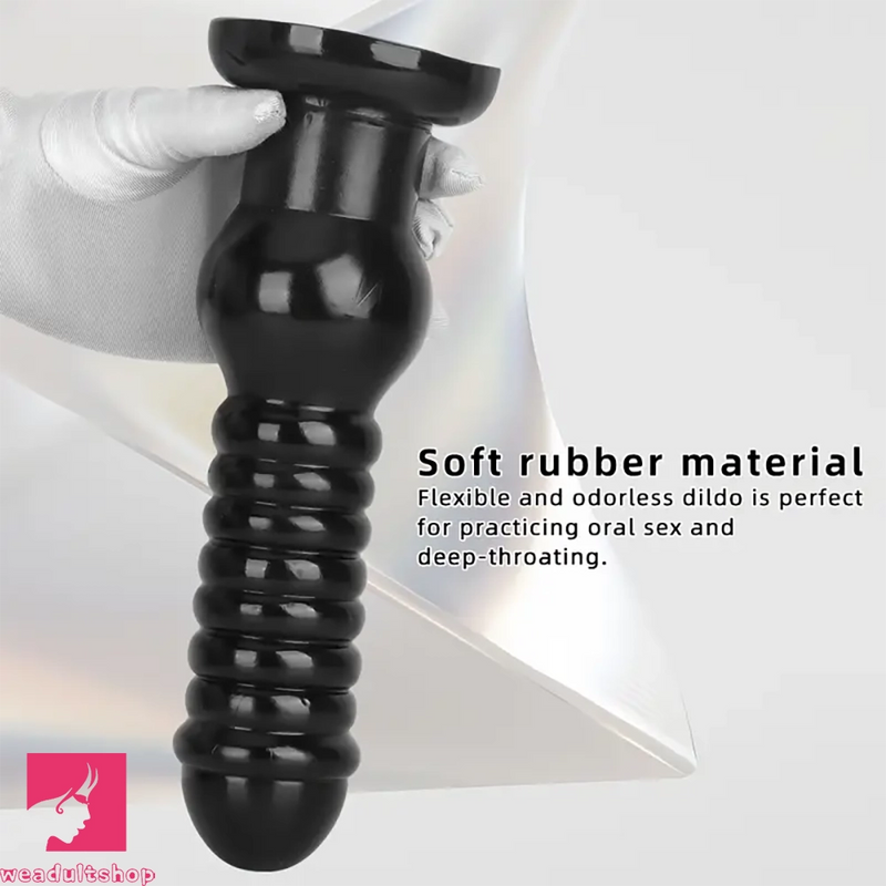 9.64in Rubber Real Big Black Dildo Butt Expander For Couples Love