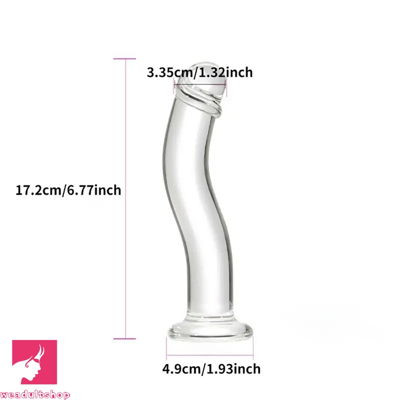 6.77in Transparent Glass Realistic Companion Dildo For Adult Love