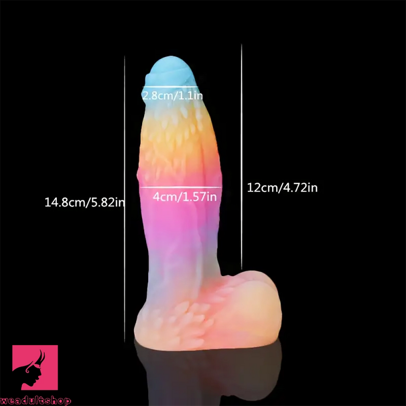 5.82in Liquid Silicone Glow in the Dark Monster Uncut Penis Dildo