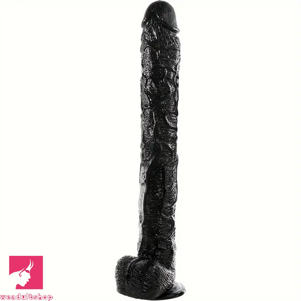 17in Prostate Gland Massage PVC Huge Black Long Dildo For Adults