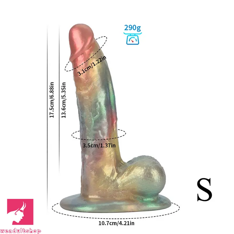 6.88in Realistic Flexible Liquid Silicone Cock Dildo With Suction Cup