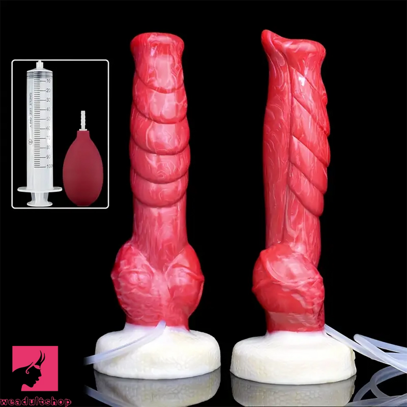 9.45in Silicone Soft Big Dog Knot Dildo With Water Spray For Orgasm