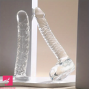 6.69in 7.68in Glass Clear Prostate Lifelike Dildo For Men Masturbation