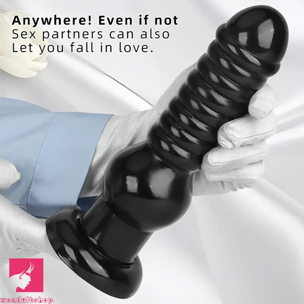 9.64in Rubber Real Big Black Dildo Butt Expander For Couples Love