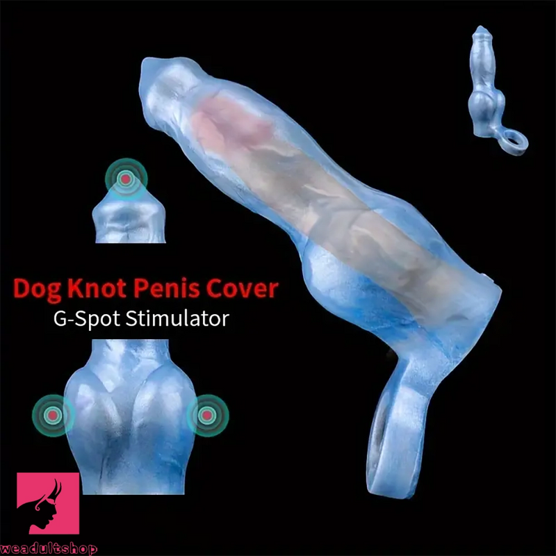 8.07in Fantasy Cock Sheath Dog Hollow Sleeve Knot Hollow Dildo