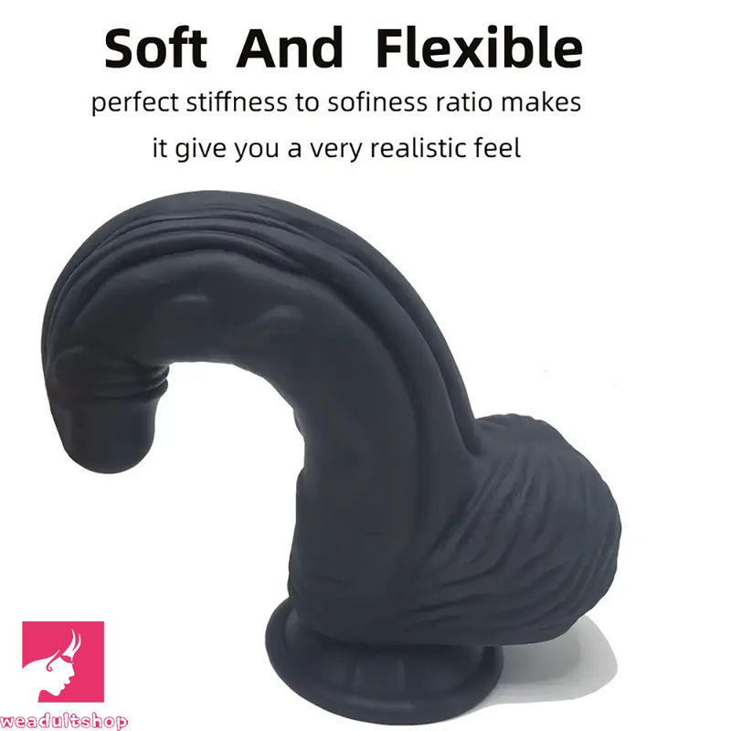 8.27in Realistic Huge Curved Silicone Anal Soft Big Dildo For Orgasm